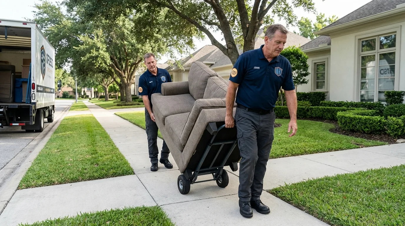 Local residential moving crew loading furniture in Whitehall, MT